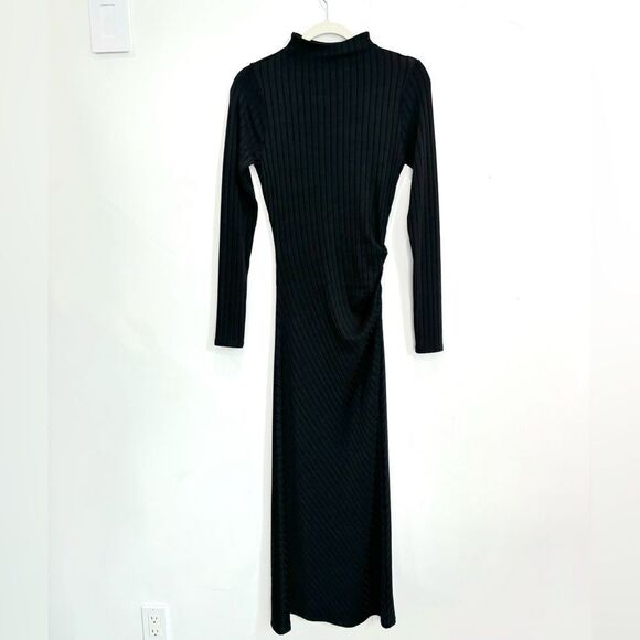 Good American Shine Rib Funnel Tuck Midi Dress - Picture 13 of 15